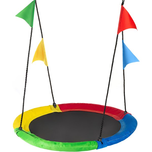 Huśtawka ogrodowa, bocianie gniazdo z flagami XXL Outtec - multikolor