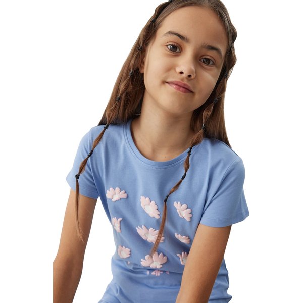 Koszulka dziewczęca 4FJWSS24TTSHF1150 4F - denim