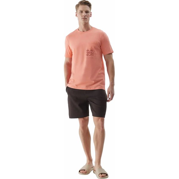 Koszulka męska 4FWSS24TTSHM1284 4F - łososiowy