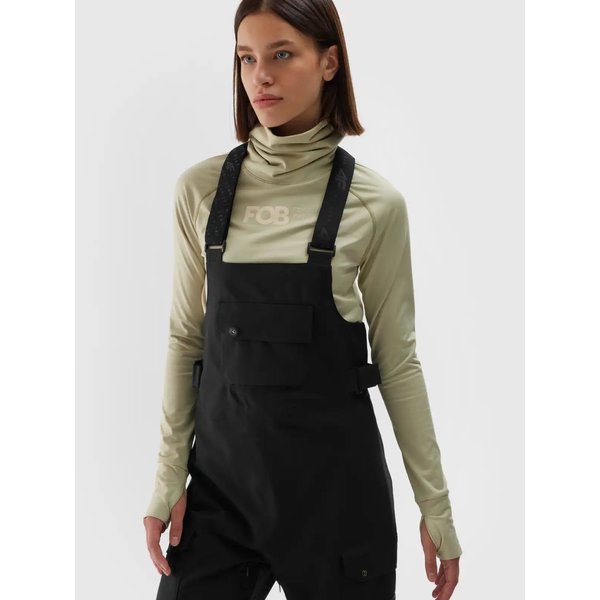 Spodnie snowboardowe damskie na szelkach TFTRF702 4F