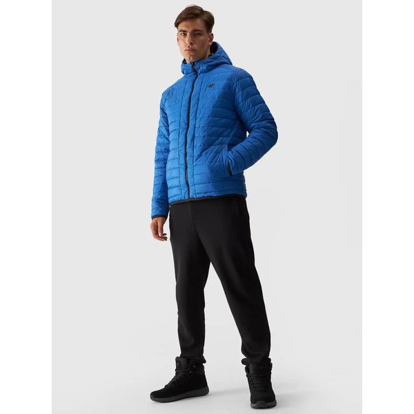 Kurtka puchowa dwustronna męska TDJAM486 4F - głęboka czerń