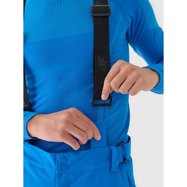 Spodnie narciarskie męskie na szelkach TFTRM0775 4F - niebieski