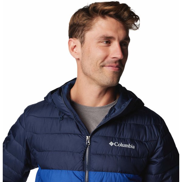 Kurtka puchowa męska Powder Lite II Hooded Jacket Columbia - Mountain Blue, Collegiate Navy
