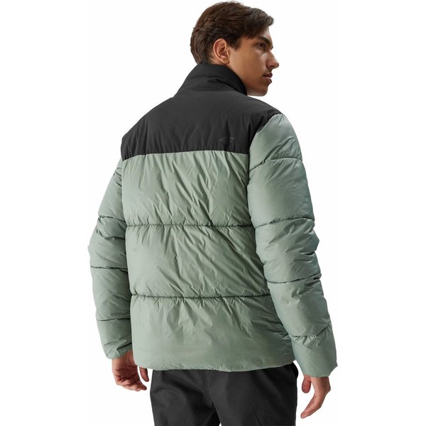 Kurtka puchowa męska 4FWAW23TDJAM348 4F - oliwkowy