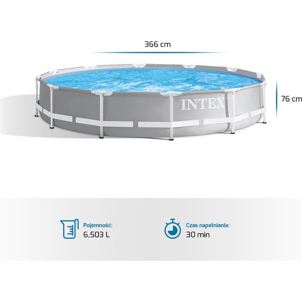 Basen stelażowy Prism Frame 366x76cm Intex - 26712NP