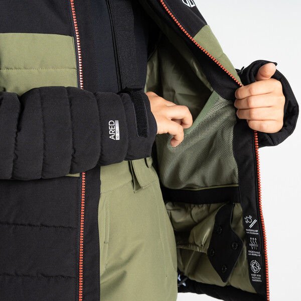 Kurtka narciarska juniorska Cheerfull III Dare2B - black/olivine green