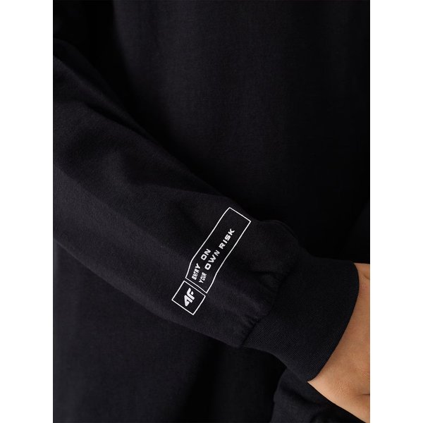 Longsleeve chłopięcy TLONM294 4F - głęboka czerń