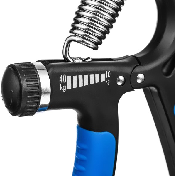 Ściskacz do rąk regulowany 10-40kg Gymtek - niebieski