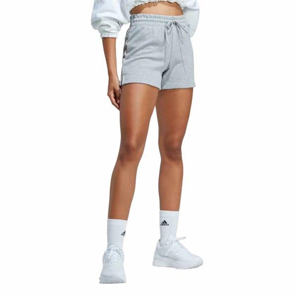 Spodenki damskie Essentials Linear French Terry Adidas - szare