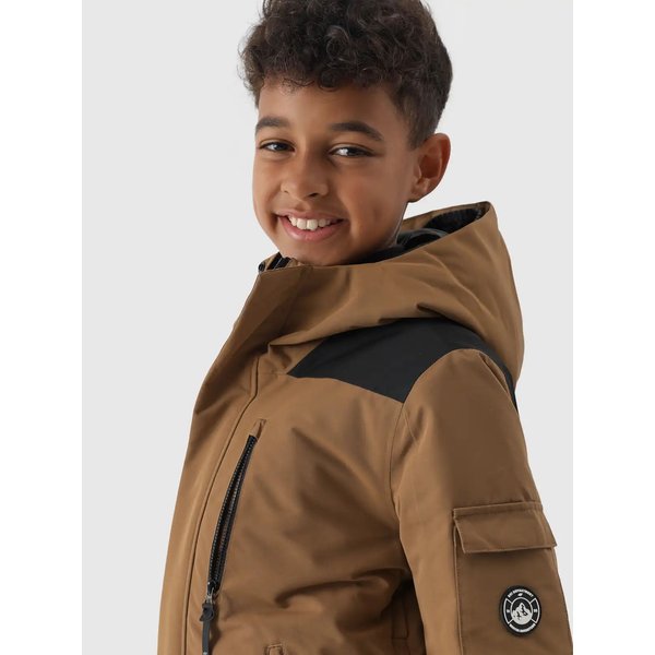 Kurtka narciarska chłopięca TTJAM538 4F - jasny brąz