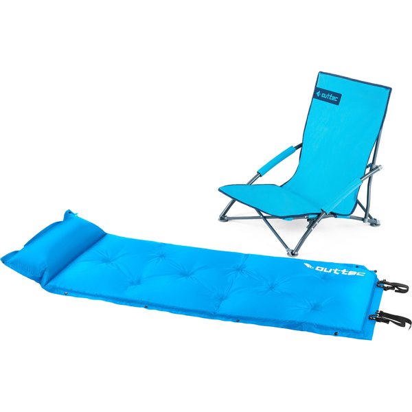 Krzesło turystyczne leżak + mata samopompującą z poduszką Outtec