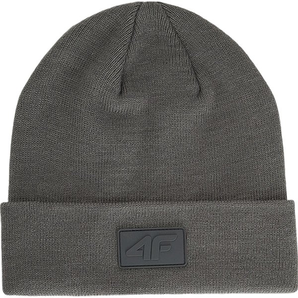 Czapka beanie U0857 4F - ciemny szary melanż