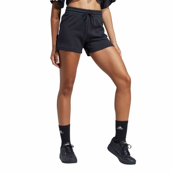 Spodenki damskie Essentials Linear French Terry Adidas - czarne