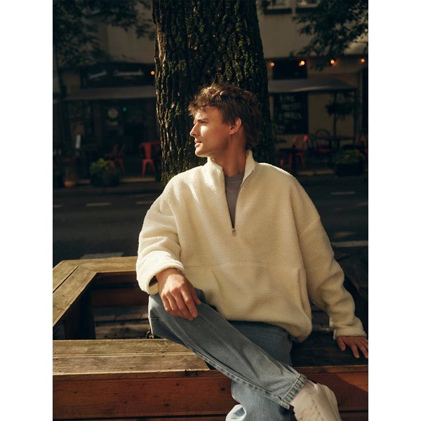 Polar męski OTHAW23TFLEM133 Outhorn - złamana biel