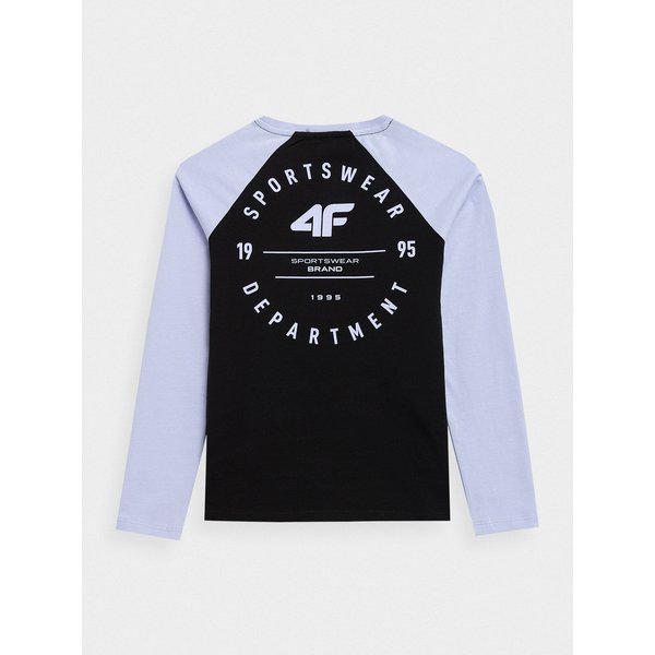 Longsleeve dziewczęcy 4FJSS23TLONF057 4F - czarna