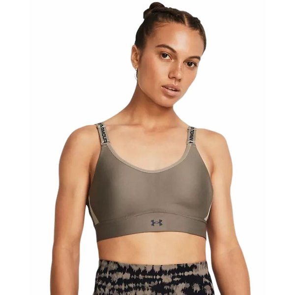 Biustonosz sportowy damski Infinity Mid Under Armour - taupe
