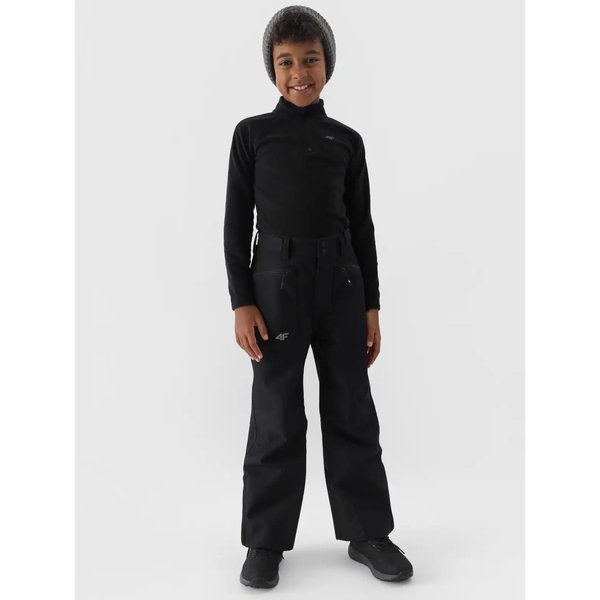 Spodnie narciarskie chłopięce TFTRM655 4F - głęboka czerń
