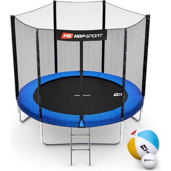 Trampolina 244cm 8FT z siatką zewnętrzną + gratisy Hop Sport