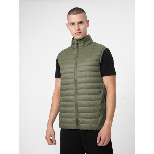 Kamizelka puchowa męska 4FSS23TDJAM082 4F - oliwkowy