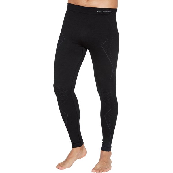 Legginsy termoaktywne męskie Extreme Merino Brubeck - czarny