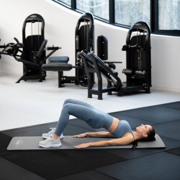 Mata do ćwiczeń gruba, do jogi NBR 1,5 Gymtek - szary