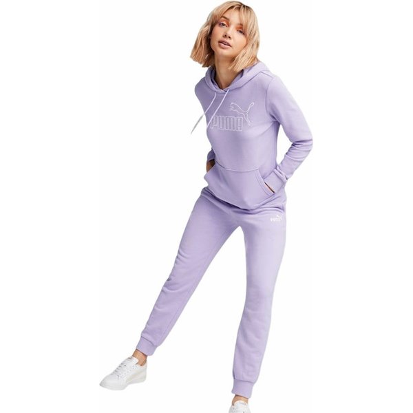 Spodnie dresowe damskie Ess Elevated Pants Puma - fioletowe