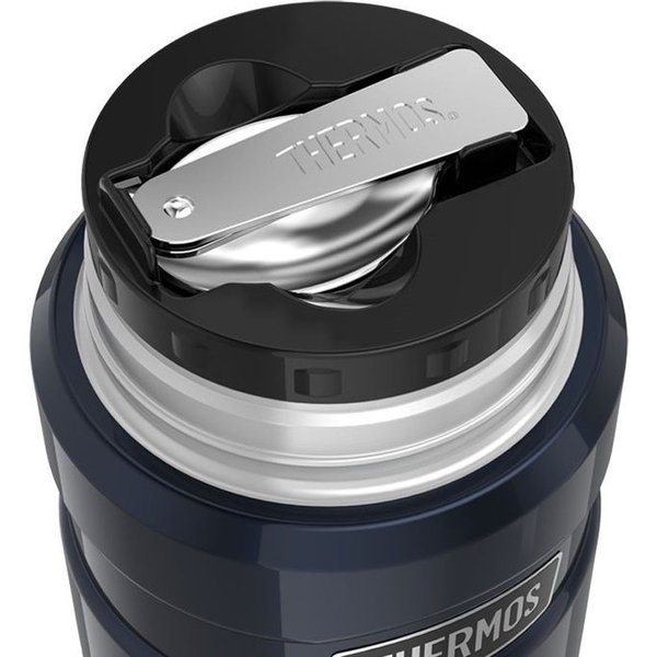 Termos obiadowy z łyżką i kubkiem 470ml Thermos - metaliczny szary