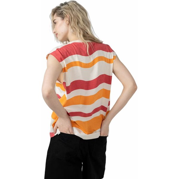 Bezrękawnik damski OTHSS23TSLEF009 Outhorn - biały/pomarańczowy/czerwony