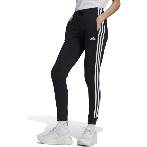 Spodnie dresowe damskie Essentials 3-Stripes Fleece Adidas - czarne