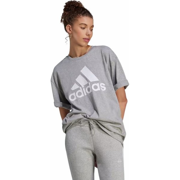 Koszulka damska Essentials Big Logo Boyfriend Tee Adidas - szara