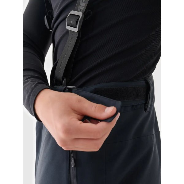Spodnie narciarskie męskie na szelkach TFTRM0775 4F - głęboka czerń