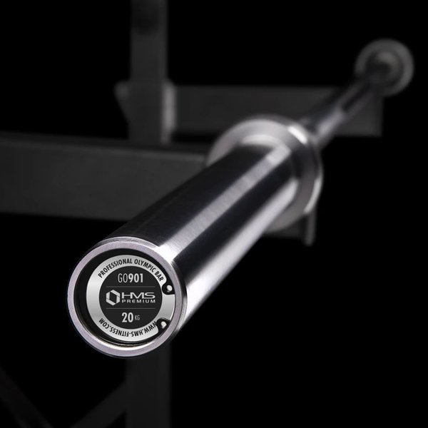 Gryf olimpijski prosty GO901 220cm 50mm z zaciskami ZG1500 HMS Premium