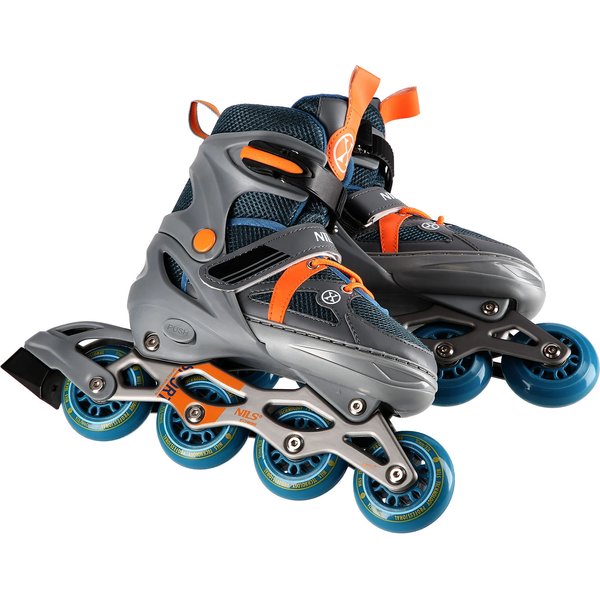 Rolki regulowane NJ1828A Nils - szaro-pomarańczowe