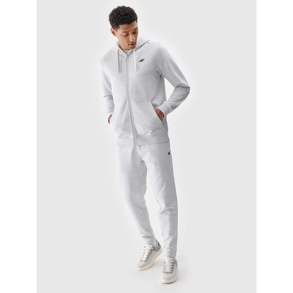 Bluza męska TSWSM1768 4F - chłodny jasny szary melanż