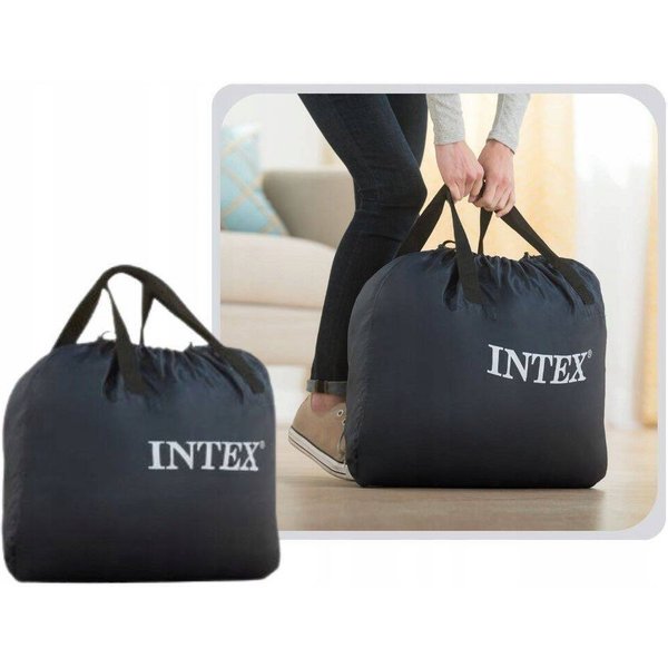 Materac 2-osobowy z zagłówkiem i pompką Plush Queen 152x236x46cm Intex