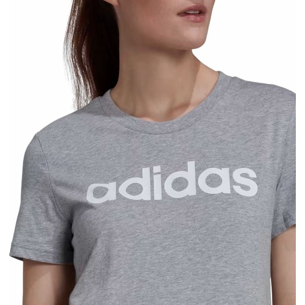 Koszulka damska Loungwear Essentials Slim Logo Adidas - szara