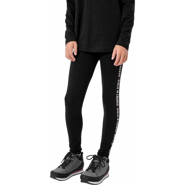 Legginsy dziewczęce HJZ22 JLEG003 4F - czarne