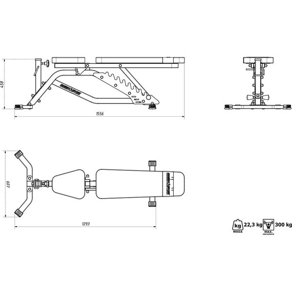 Ławka dwustronna MS-L101 Marbo Sport