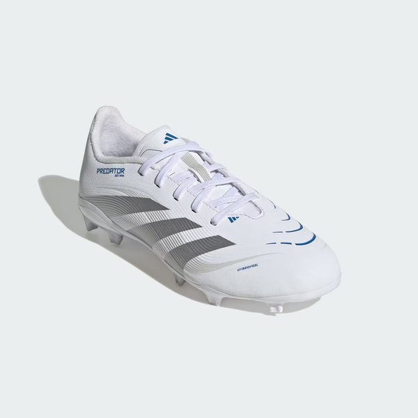 Buty piłkarskie, korki Predator League FG/MG Jr Adidas - Cloud White/Silver Metallic/Bright Royal