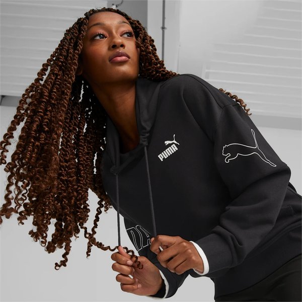 Bluza damska Power Colorblock Hoodie Puma - czarny