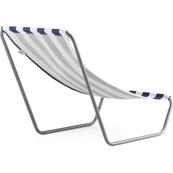 Leżak plażowy, ogrodowy Outtec - paski granatowy/biały