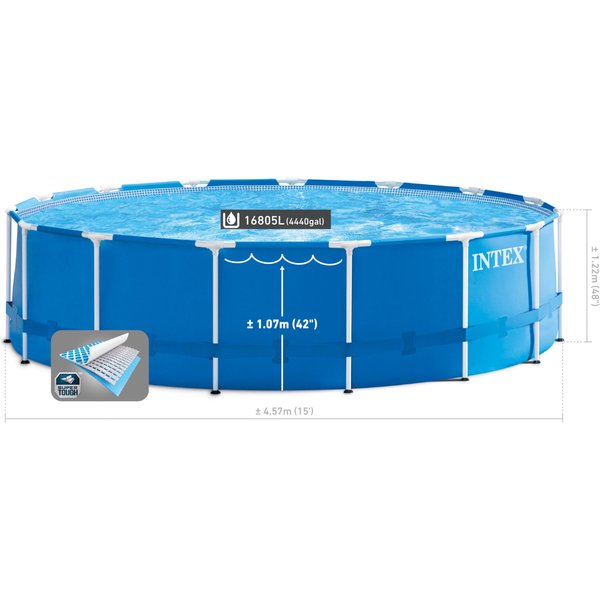 Basen stelażowy Metal Frame 457x122cm z akcesoriami Intex