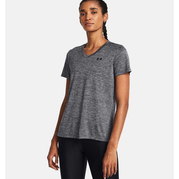 Koszulka damska Tech Twist V-Neck Under Armour - Castlerock/Steel