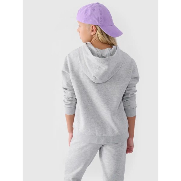 Bluza dziewczęca 4FJWMM00TSWSF1316 4F - chłodny jasny szary melanż