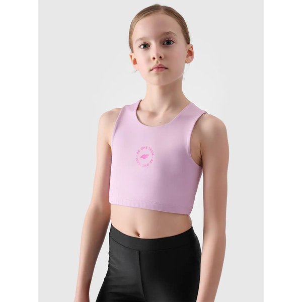 Biustonosz sportowy dziewczęcy USBAF148 4F - jasny róż