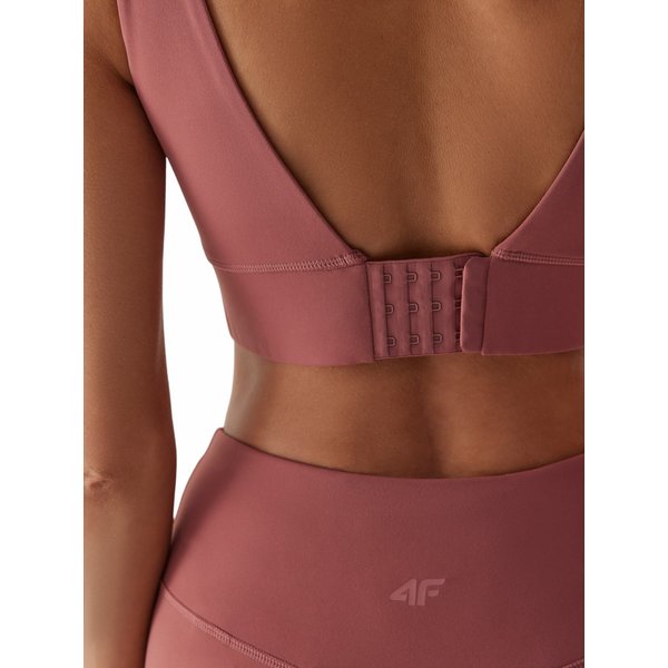 Biustonosz sportowy damski 4FAW23USBAF080 4F - ciemna czerwień