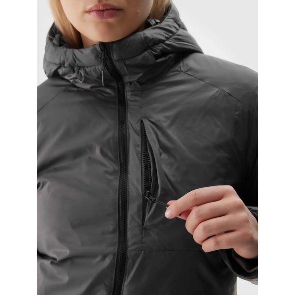 Kurtka puchowa dwustronna damska TDJAF471 4F - antracyt