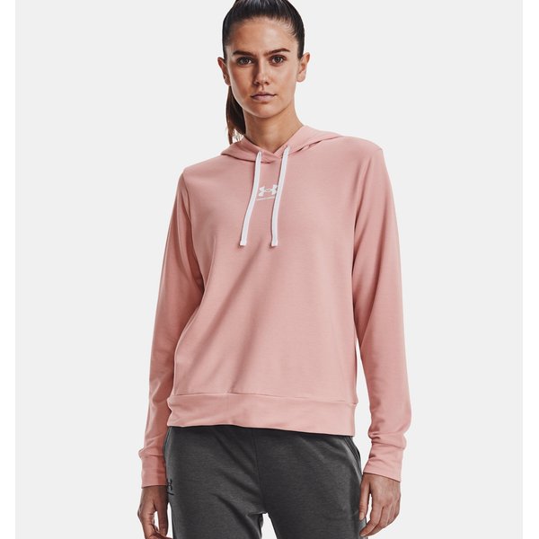 Bluza damska Rival Terry Hoodie Under Armour - różowy
