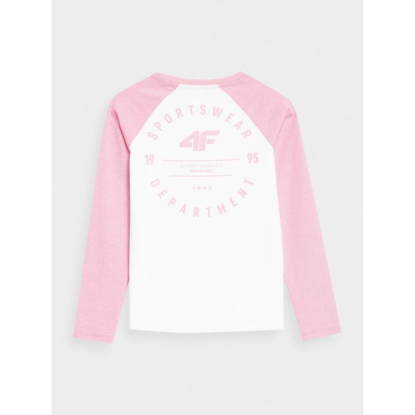 Longsleeve dziewczęcy 4FJSS23TLONF057 4F - biała
