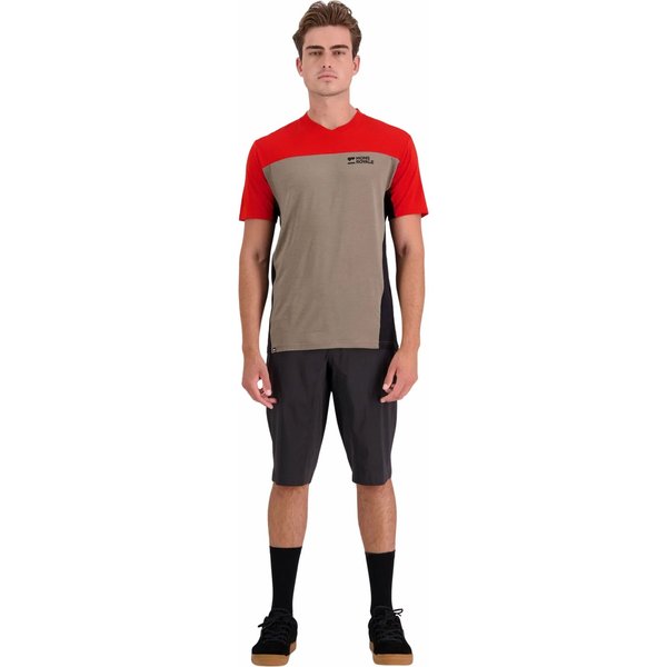 Koszulka rowerowa męska Redwood Merino Air-Con VT Mons Royale - Retro Red/Black/Walnut